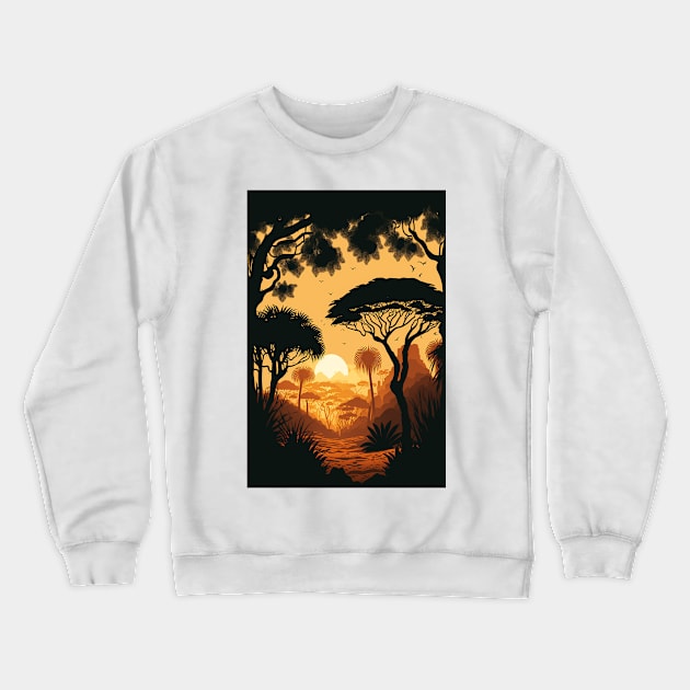 African Sunset Crewneck Sweatshirt by Abili-Tees